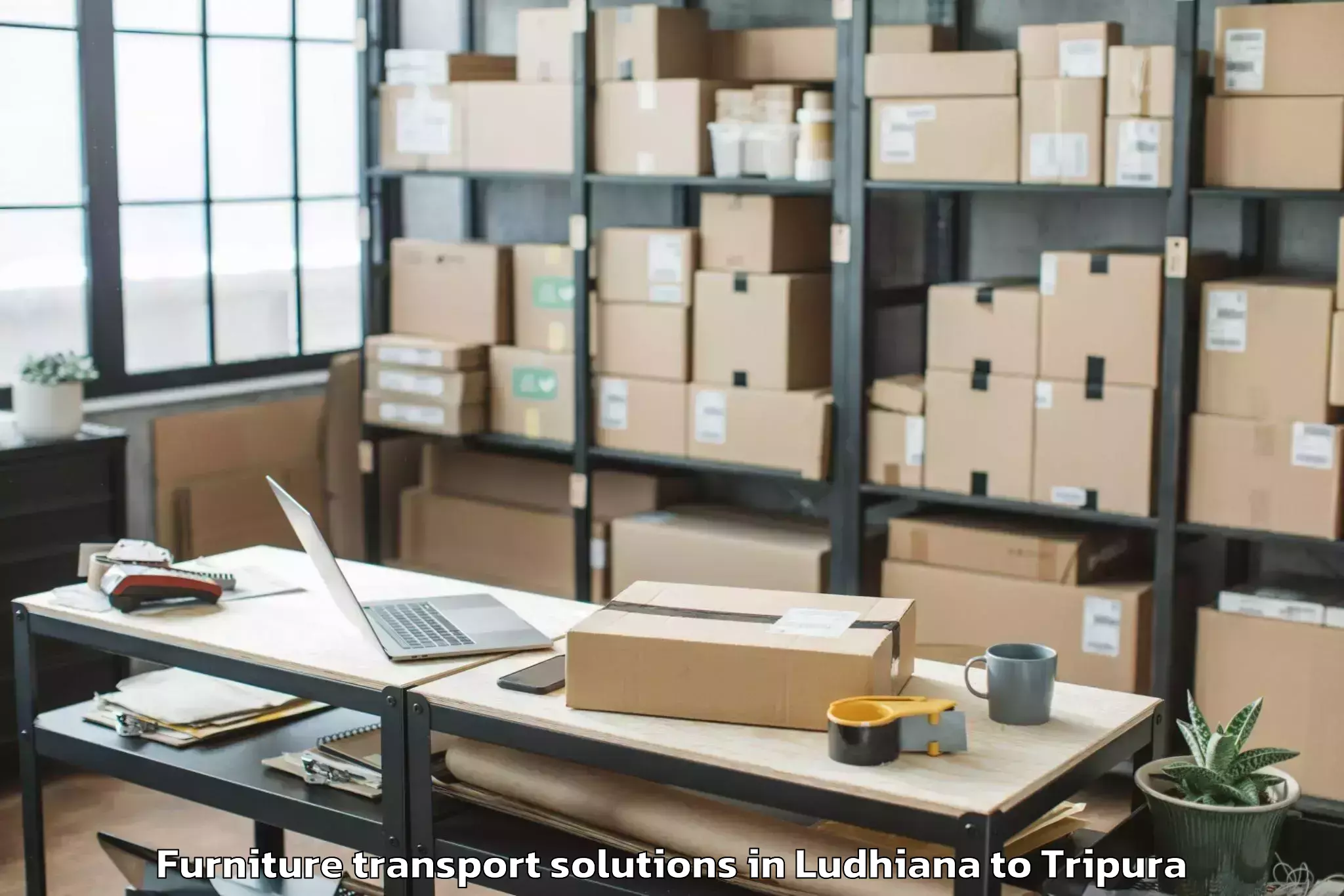 Book Ludhiana to Hezamara Furniture Transport Solutions